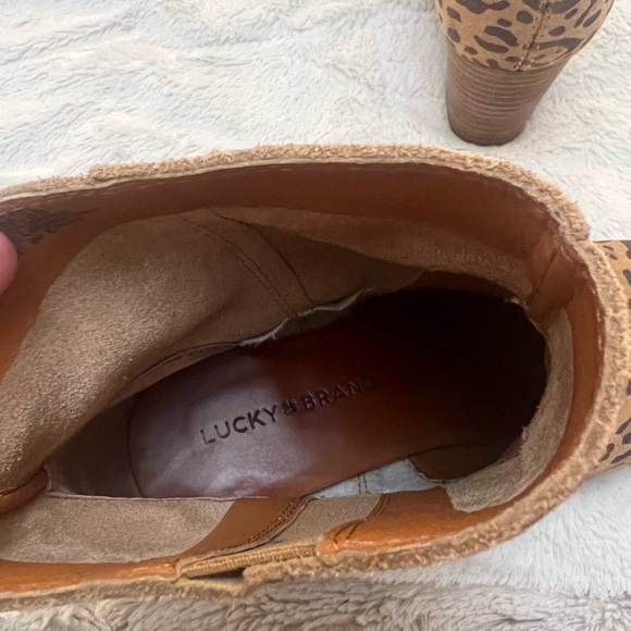 ✨ Lucky Brand Cheetah Print Wedge Ankle Boots - Picture 7 of 8